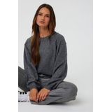 Esqualo Dames trui grijs (Maat: XS) - Effen - Halslijn: Ronde hals,