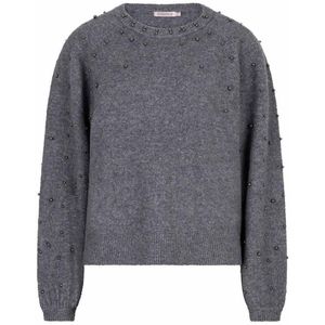 EsQualo - F25 27523 - Trui - Dark Grey Melange - Dames