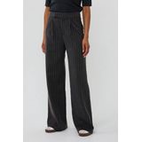 EsQualo - Trousers High Waist - Broek - Dark Grey Melange - Dames