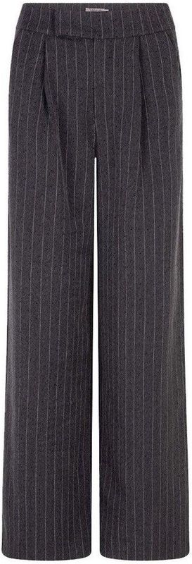 EsQualo - Trousers High Waist - Broek - Dark Grey Melange - Dames