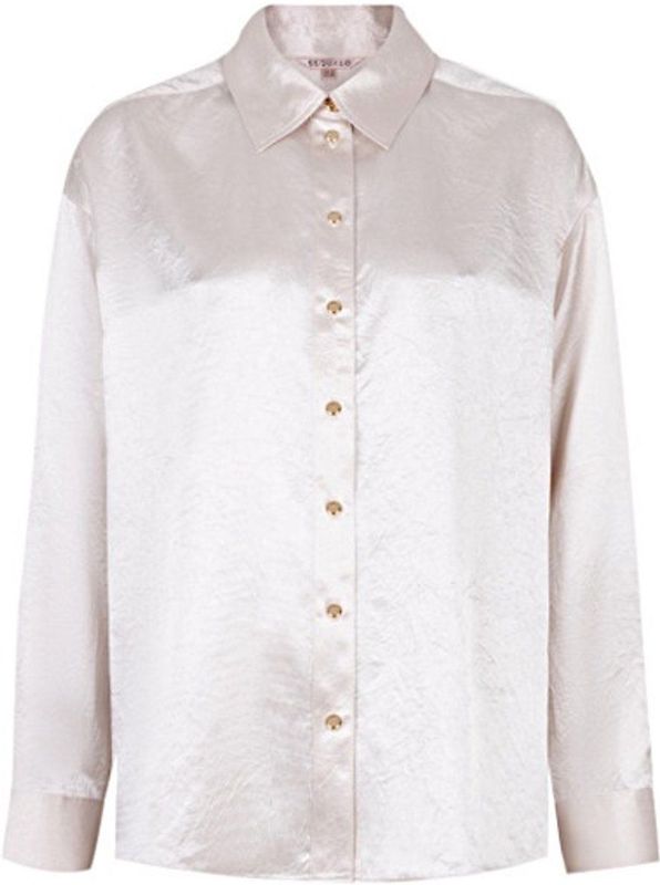 Esqualo - Blouse - Zilver - Regular Fit - Lange Mouwen