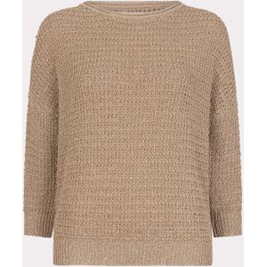 EsQualo - Trui - Zand - Oversized - Lurex F25 07509 180