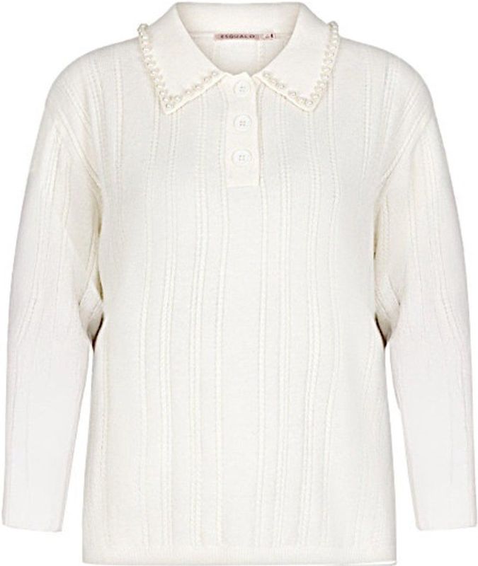 Esqualo Trui ecru (Maat: XS) - Effen - Halslijn: Polokraag,