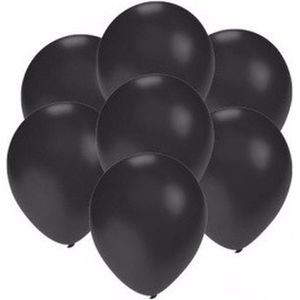 Kleine ballonnen zwart metallic 100 stuks