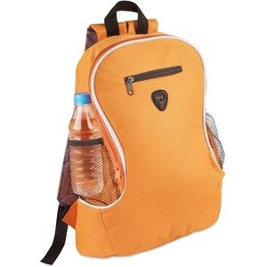 Voordelige rugzak - Oranje - 30 x 40 x 18 cm - 21,5 liter - Backpack met flessenhouders - School accessoire/benodigdheden