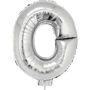Folie ballon letter ballon O zilver 41 cm