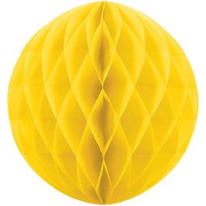 1x Papieren kerstballen geel 10 cm Kerstversiering - Kerstboomversiering - Kerstballen van papier
