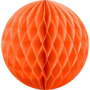 Oranje Papieren Kerstballen 10 cm - Brandvertragend Crepe Papier - Kerstversiering