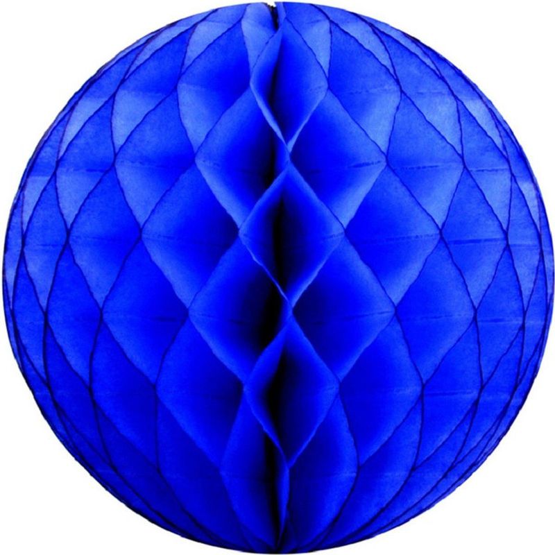 Papieren kerstballen - blauw - 10 cm - kerstversiering voor kerstboom
