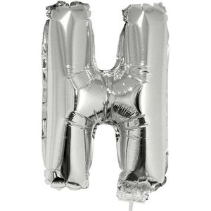 Opblaasbare letter ballon H zilver - Ballonnen