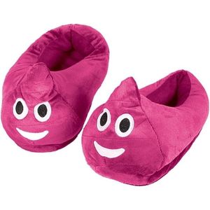 Emoticon sloffen - roze poepjes - voor kinderen