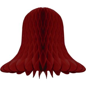 Bordeaux Rode Kerstklokken Lampionnen 30 cm - Hangdecoratie | Brandvertragend Papier