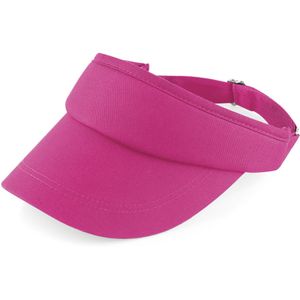 Katoenen fuchsia roze sport zonneklep pet voor dames/heren/volwassenen