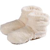 Magnetron warmte sloffen beige pluche voor dames