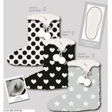 Meisjes - Sloffen - Grijs - Chenille - Sterren - Hoge Met Voering En ABS Anti-Slip Onderzool