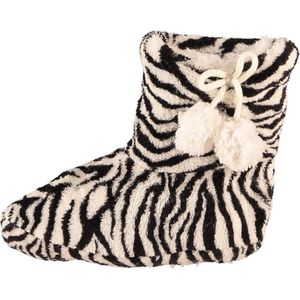 Zwart/witte zebra print meisjes pantoffels - sloffen - kinderen