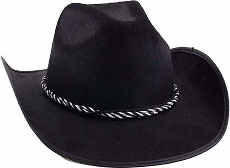 Cowboyhoed voor volwassenen - zwart - Carnaval verkleed - Western - sheriff - cowboy