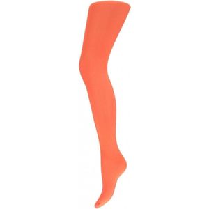 Carnaval verkleed panty voor dames - fluor oranje - 60 denier - microfibre - kousen - Verkleedpanty