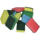 10x Schuursponsjes/schoonmaaksponsjes 9 cm - Huishoud/schoonmaakproducten - Afwassen/schoonmaken sponzen