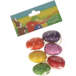 Deco paaseieren gekleurd 6 stuks - Pasen - Paasdecoratie - paaseitjes