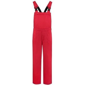 Carnaval verkleed tuinbroek voor volwassenen - rood - verstelbaar - zijzakken - werk overall - verkleedkleding L