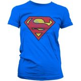 Vintage - Superman Logo T-Shirt - Blauw - Dames - Korte Mouwen
