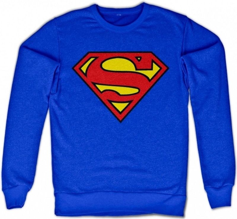 Sweater Superman logo blauw voor heren