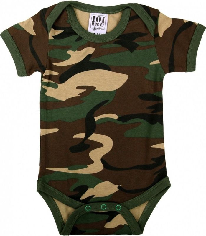 Baby Rompertje - Groen - Camouflage Print - Katoen/Elastaan