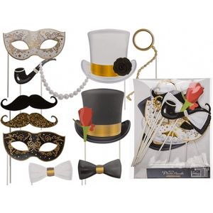 Foto props set - thema Glamour Party - 12 stuks - Photo Boot accessoires