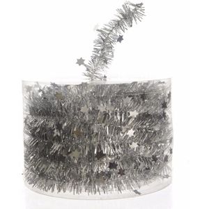 Kerstslinger - Folie slinger met sterren - Zilver - 700 cm