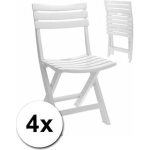 Verjaardag bijzet stoelen wit 4x