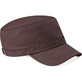 Katoenen leger/army pet/cap bruin voor volwassenen - Beechfield petten/caps - Bruine unisex petjes