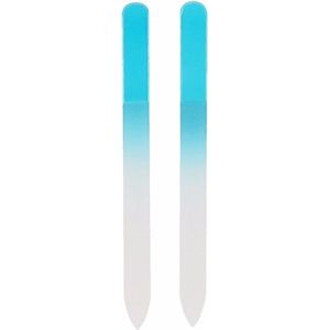 Nagelvijlen - Blauw - Glas - 2x in Beschermhoesje