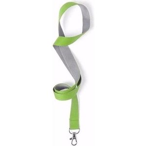10 keycords groen/grijs 2 x 50 cm - lanyards