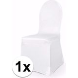 Universele witte elastische stoelhoes 50 x 105 cm - Trouwerij/bruiloft feestartikelen versiering