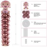 Versiering geboorte meisje pilaar 230 cm - Inclusief ballonnen - Kraamvisite feestversiering