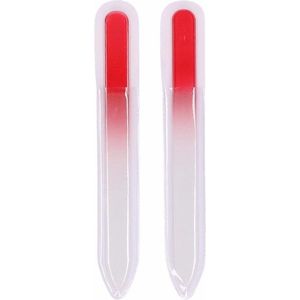 Glazen nagelvijl rood 2 stuks