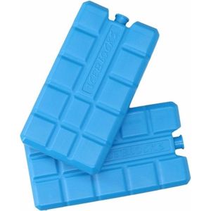 Koelelementen voor koeltas/koelbox - 2x stuks - 200 ml - blauw - kunststof - 15 x 8 x 2 cm