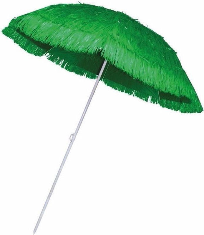 Rieten strand parasol groen