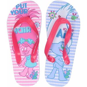 Trolls kinder slippers roze/blauw - Teenslippers