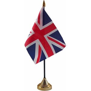 Union Jack tafelvlaggetje 10 x 15 cm met standaard