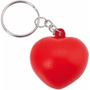 Stressbal sleutelhanger rood hartje - dia 3,6 cm - Anti-stress - Stressballen - Squishy - valentijn cadeau
