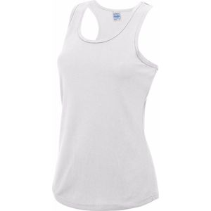 AWDis sport singlet voor dames - wit - mouwloos shirtje - polyester - lucht doorlatend - snel drogend L