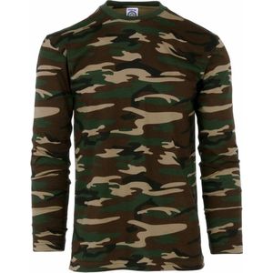 Woodland - Camouflage T-Shirt - Lange Mouwen - 100% Katoen