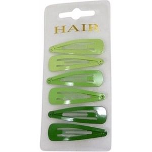 Klikklak speldjes 6 cm groene mix - Haarspeldjes