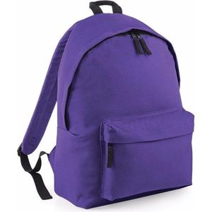 Hippe rugtas met voorvak paars - Rugzak voor onderweg - Backpack - Schooltas