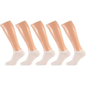 Apollo witte heren sneakersokken/enkelsokken - maat 41-46 - 5x paar - katoen