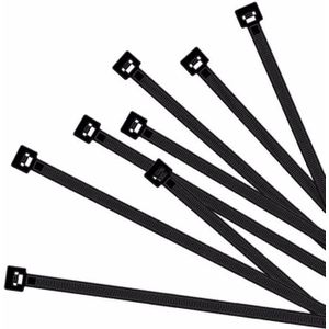 Zwarte kabelbinders 15 cm 100 stuks - Kabelbinders
