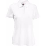 Wit poloshirt korte mouw voor dames medium fit kort model