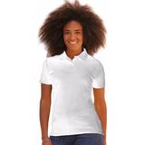 Wit poloshirt korte mouw voor dames medium fit kort model